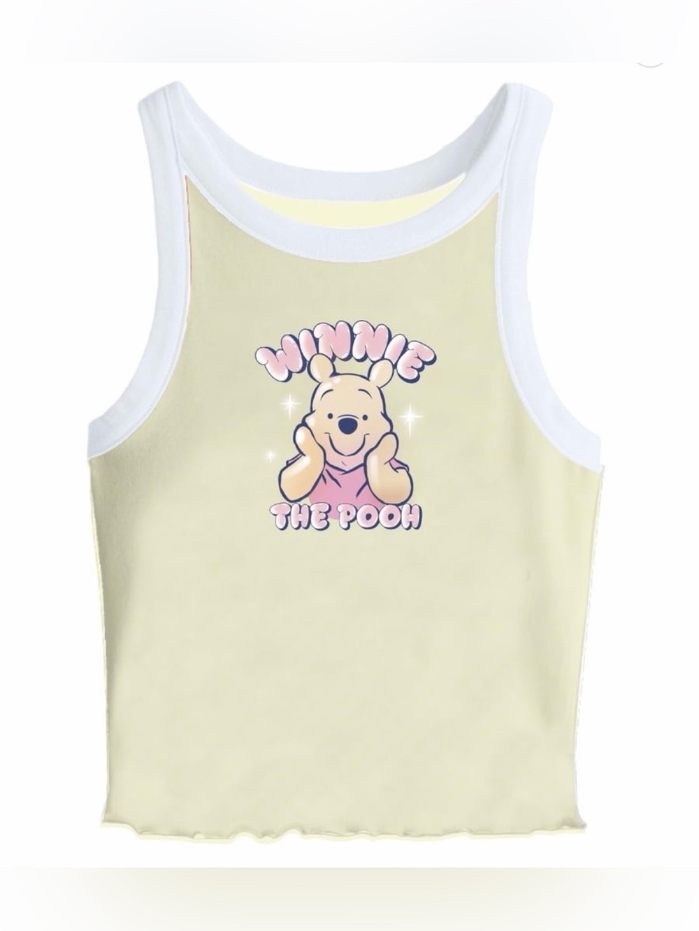 Winnie The Pooh Girls Airbrushed Ringer Graphic Tank Top